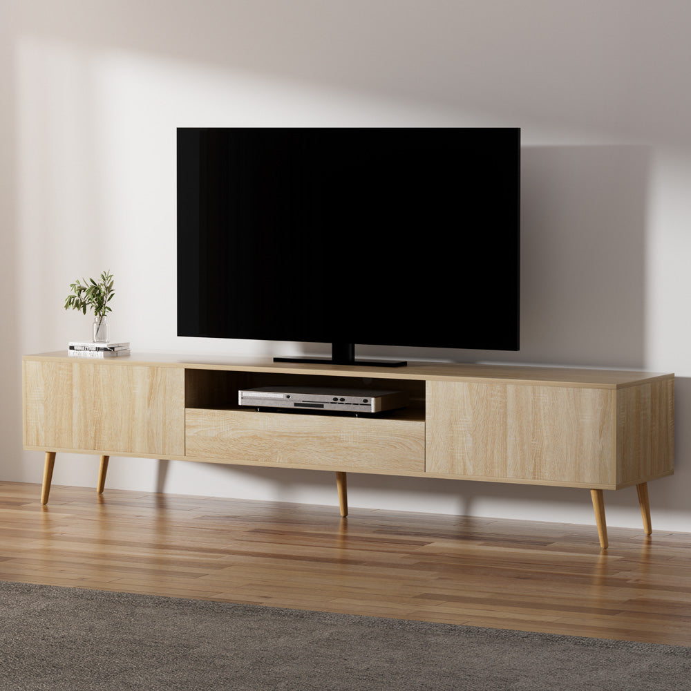 Bethany 200cm Entertainment Unit TV Cabinet Storage Drawers - Pine