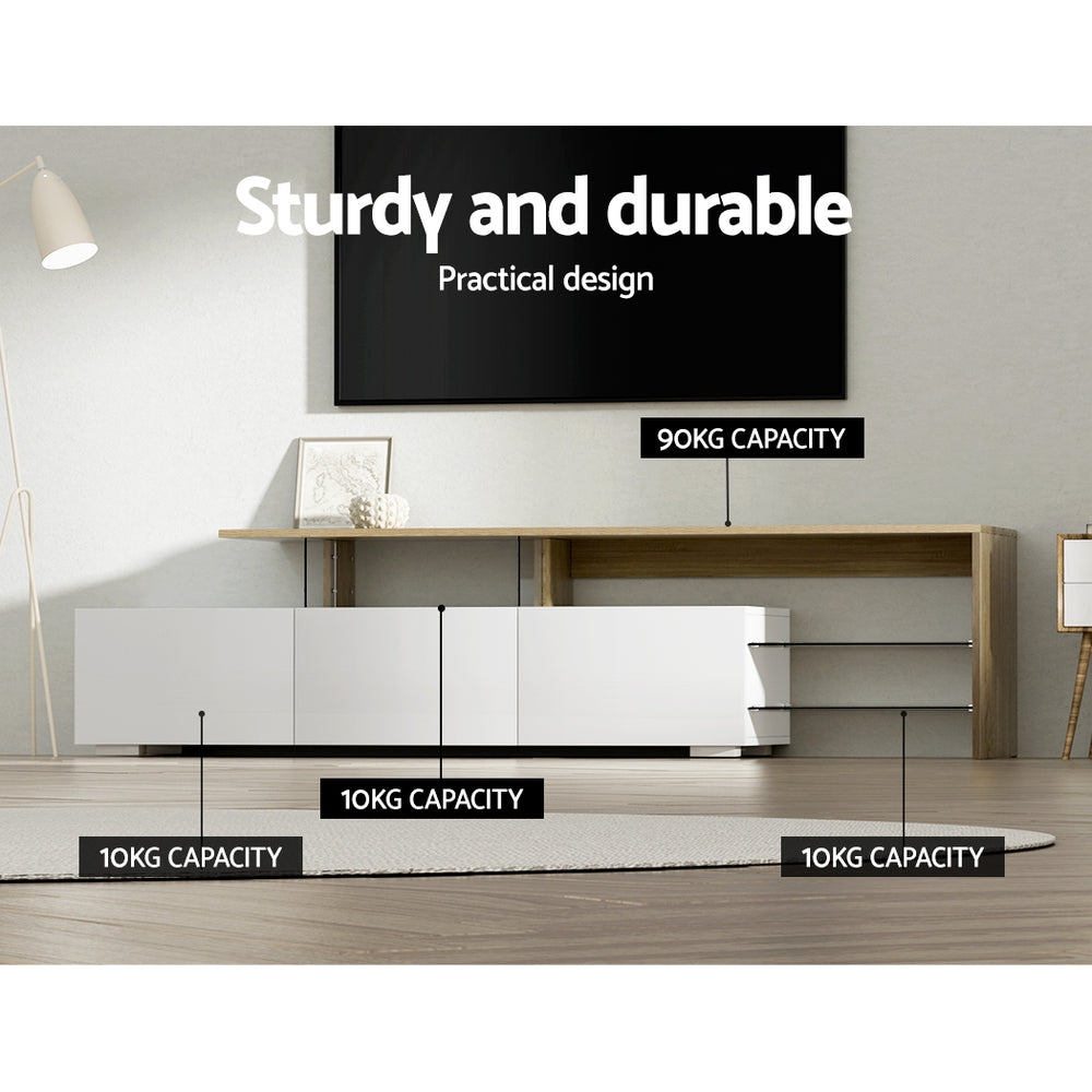 Arvid 180cm TV Cabinet Entertainment TV Unit Stand Furniture With Drawers - Wood