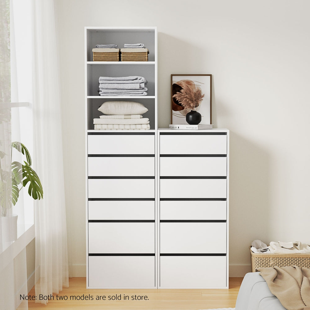 Artiss 6 Chest of Drawers Tallboy Cabinet - White