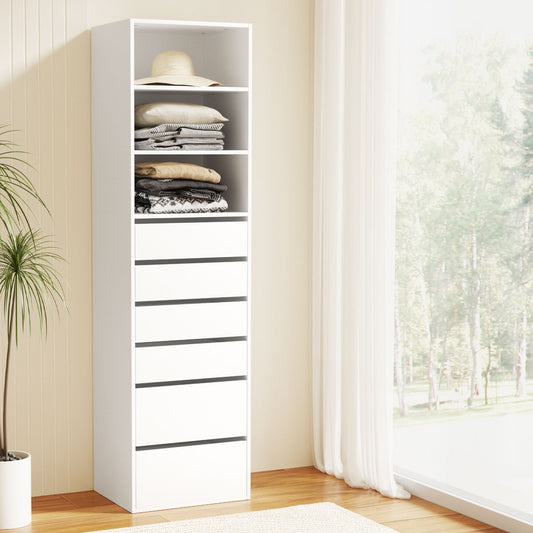 Artiss 6 Chest of Drawers Tallboy Cabinet - White
