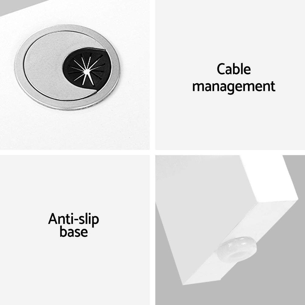 Artiss Computer Desk Shelf L-Shape White 136cm