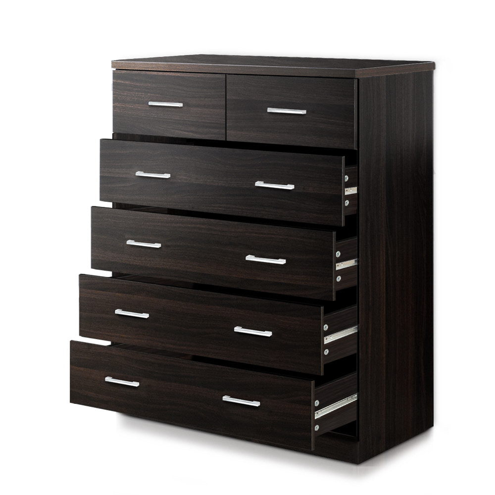 Artiss 6 Chest of Drawers - Walnut