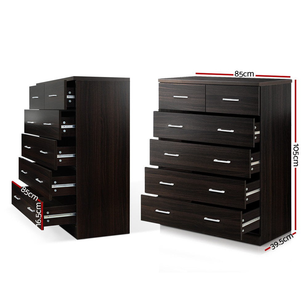 Artiss 6 Chest of Drawers - Walnut