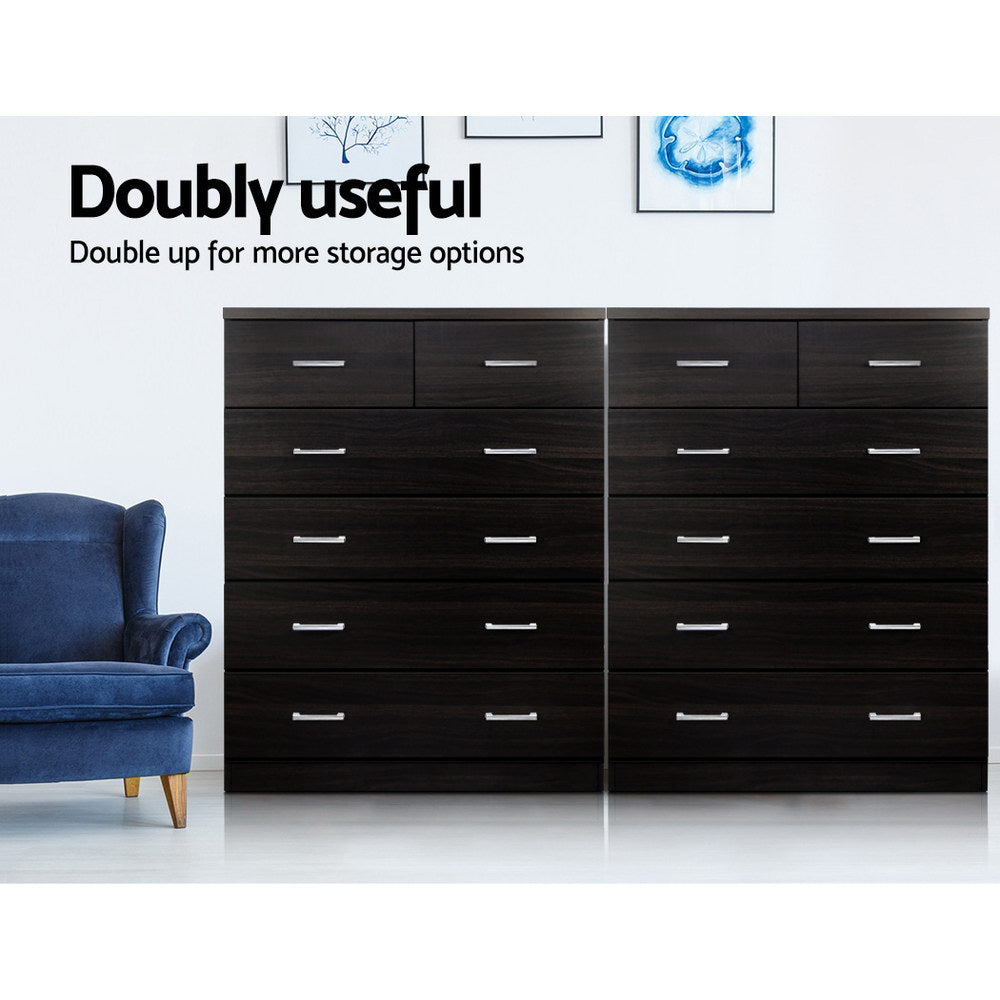 Artiss 6 Chest of Drawers - Walnut