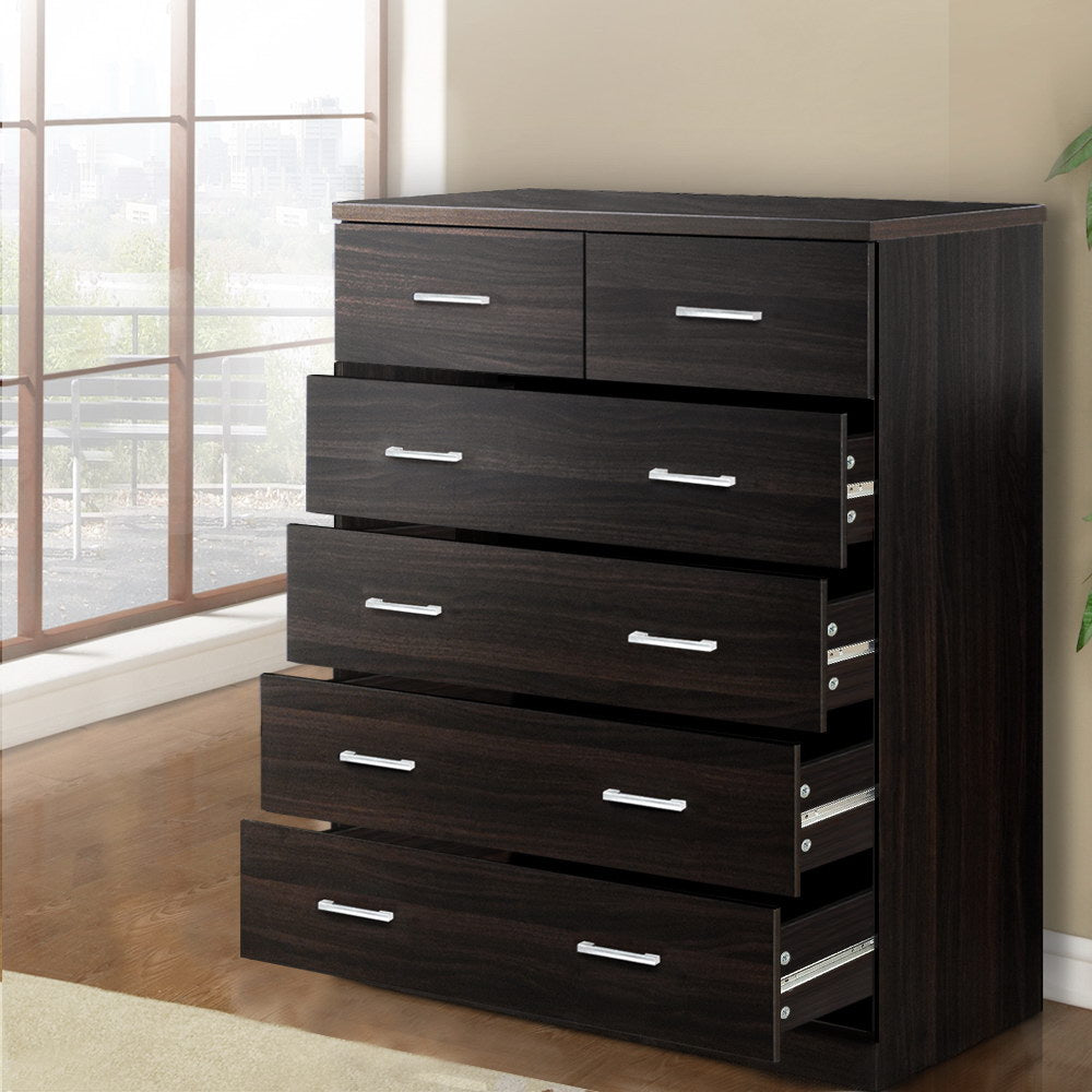 Artiss 6 Chest of Drawers - Walnut