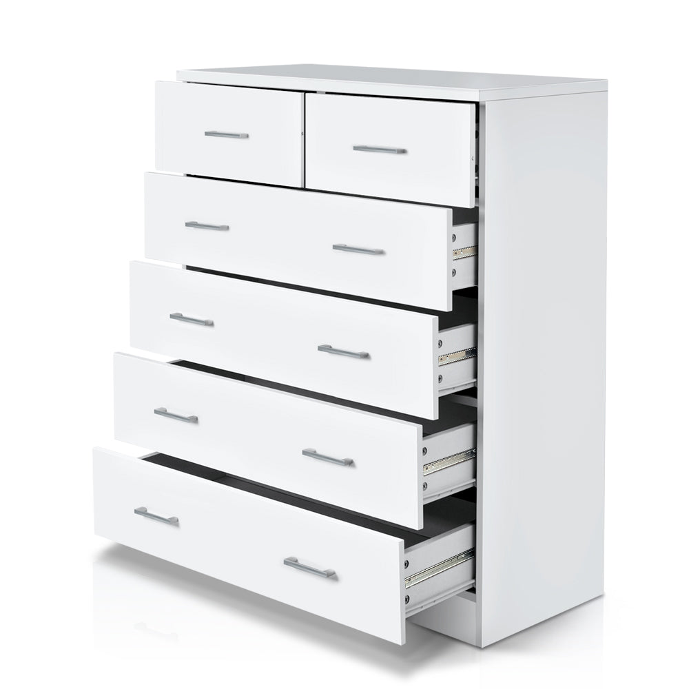 Artiss 6 Chest of Drawers - White