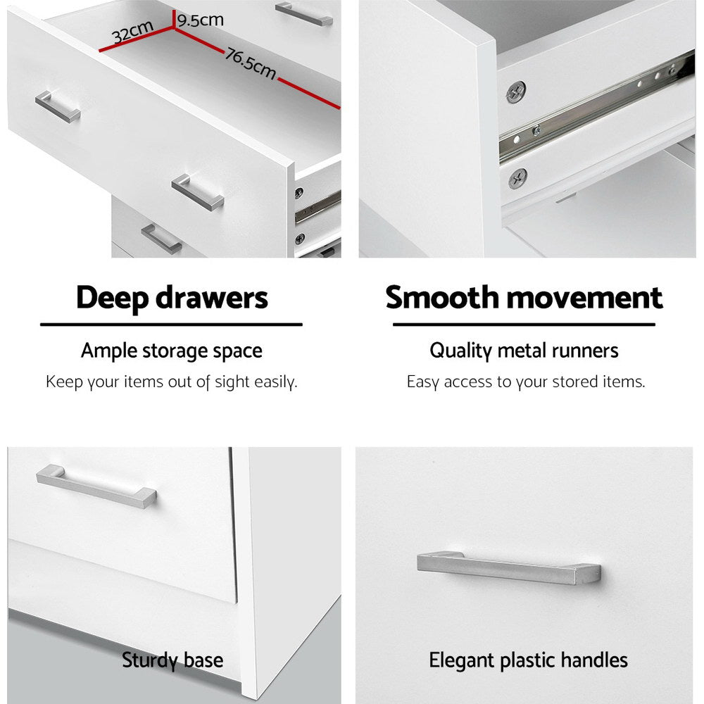 Artiss 6 Chest of Drawers - White