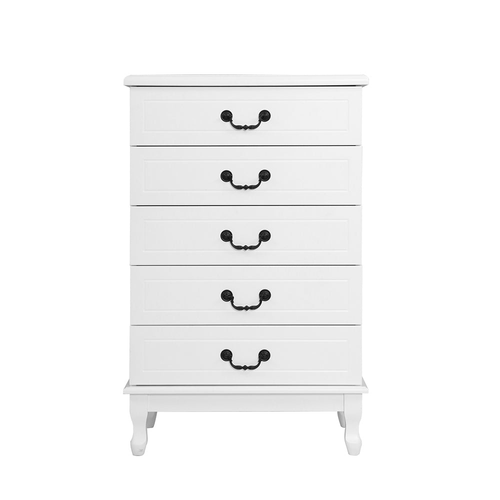 Artiss 5 Chest of Drawers - White