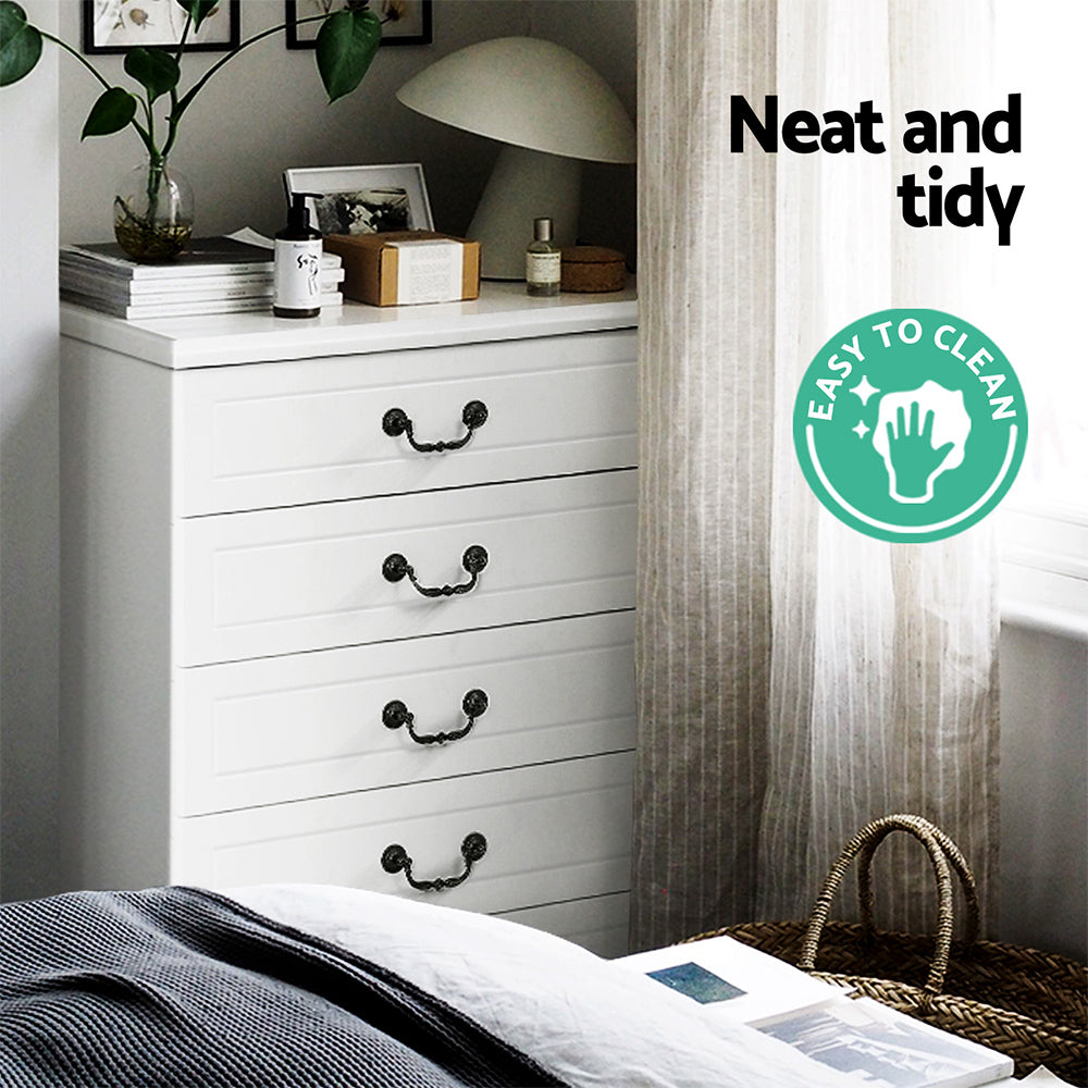 Artiss 5 Chest of Drawers - White