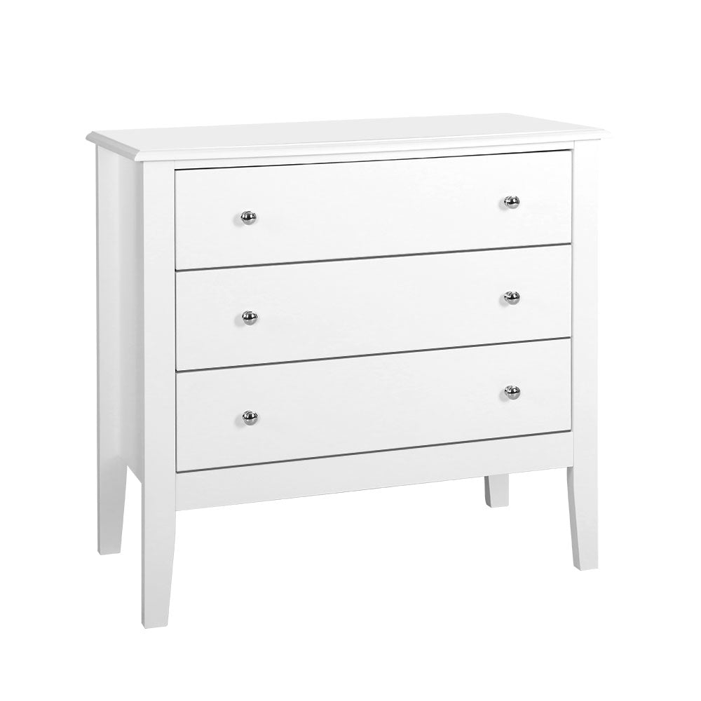 Artiss 3 Chest of Drawers - White