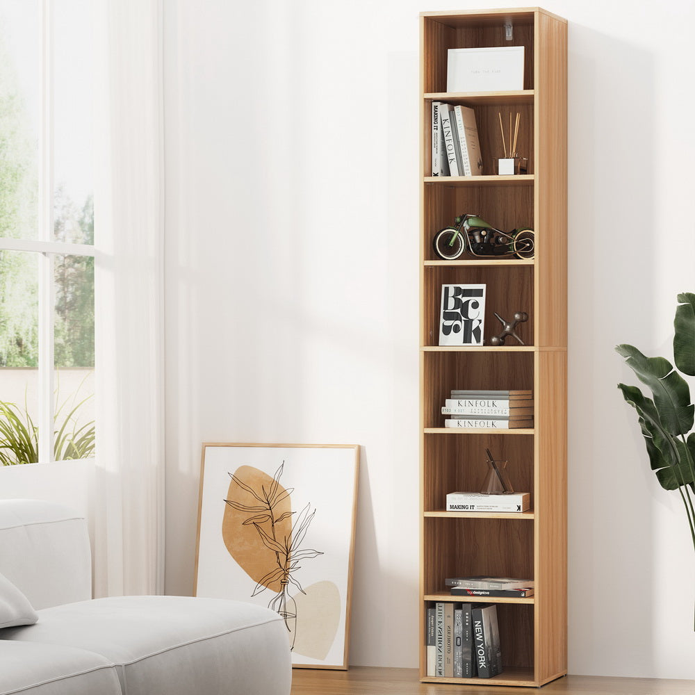 Artiss Bookshelf 8 Tiers Milo Pine