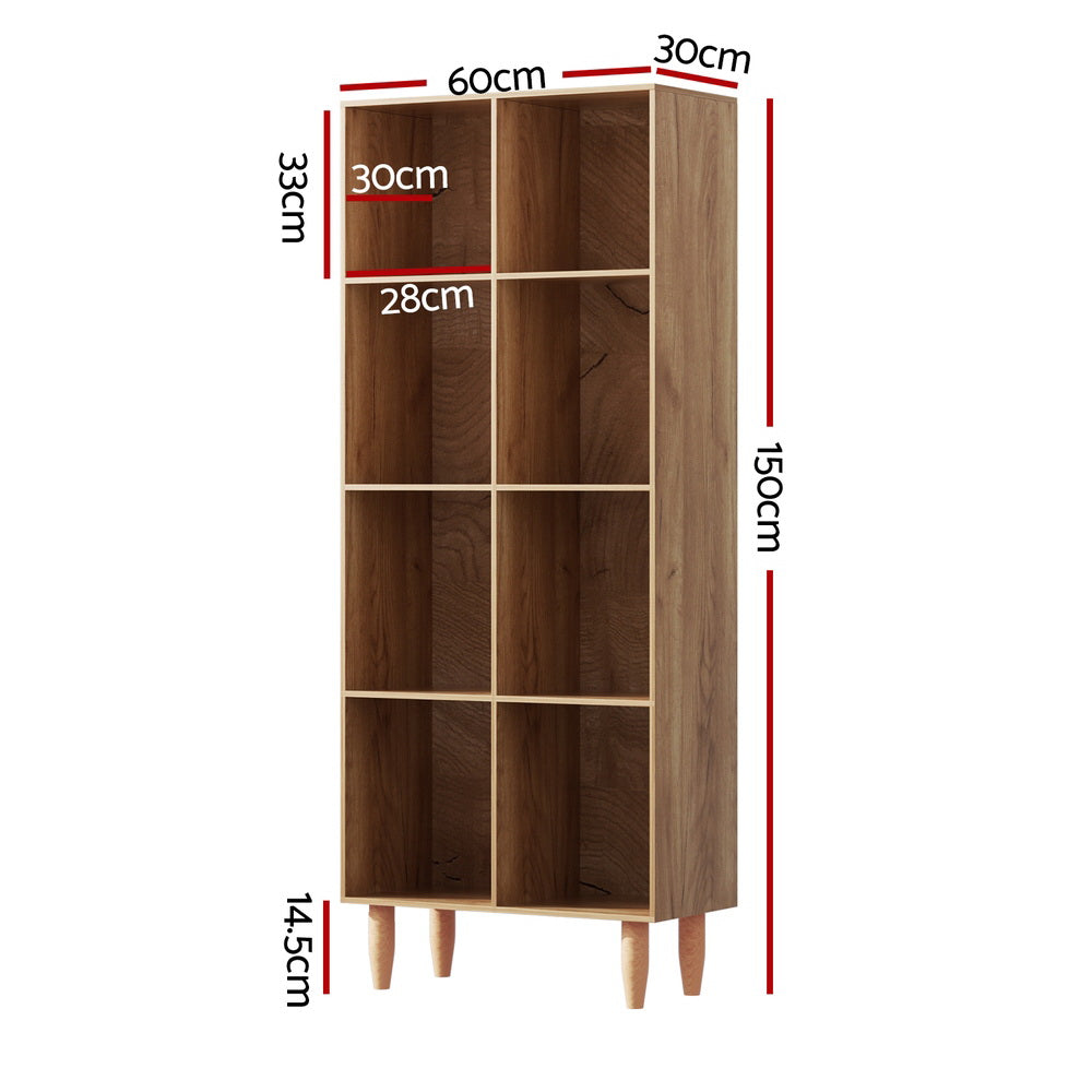 Artiss Bookshelf Bookcase 4 Tiers Leor Walnut