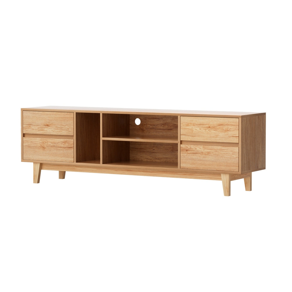 Inez 180cm Entertainment Unit Stand TV Cabinet Storage Drawer Shelf - Wood
