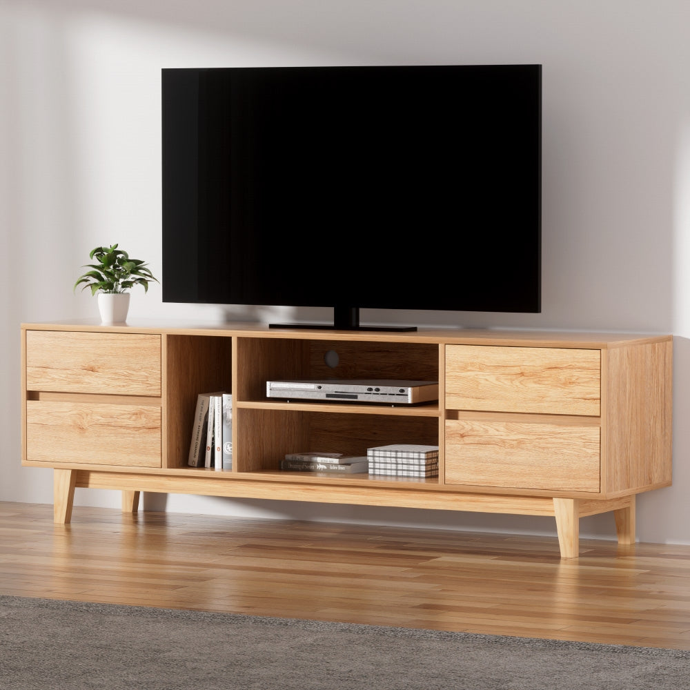 Inez 180cm Entertainment Unit Stand TV Cabinet Storage Drawer Shelf - Wood