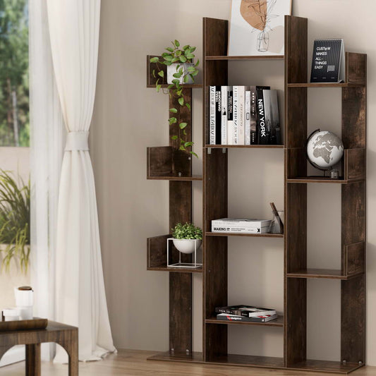 Artiss Tree-Shaped Bookshelf Romi Walnut