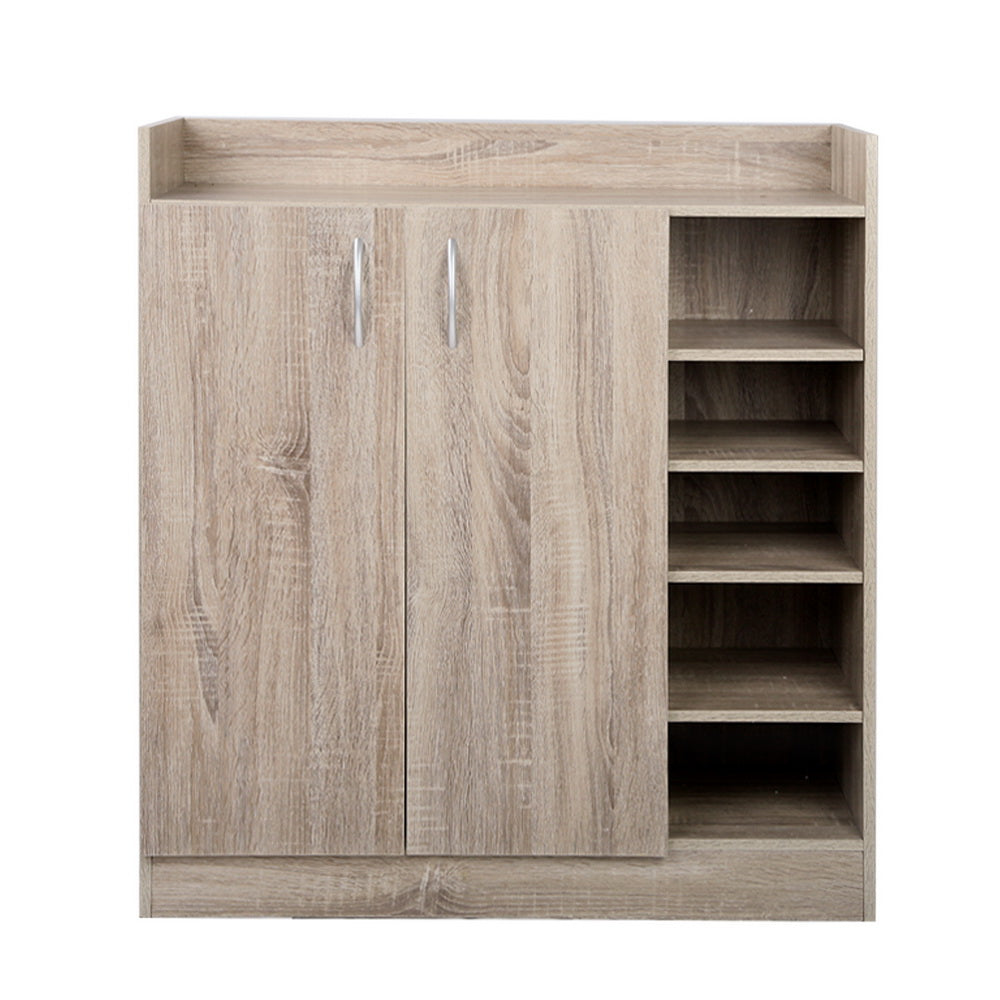 2 Doors Shoe Cabinet Storage Cupboard - Wood