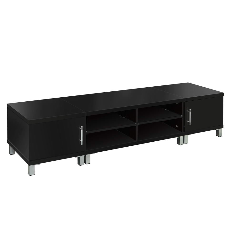 Odell 190cm Entertainment Unit with Cabinets - Black