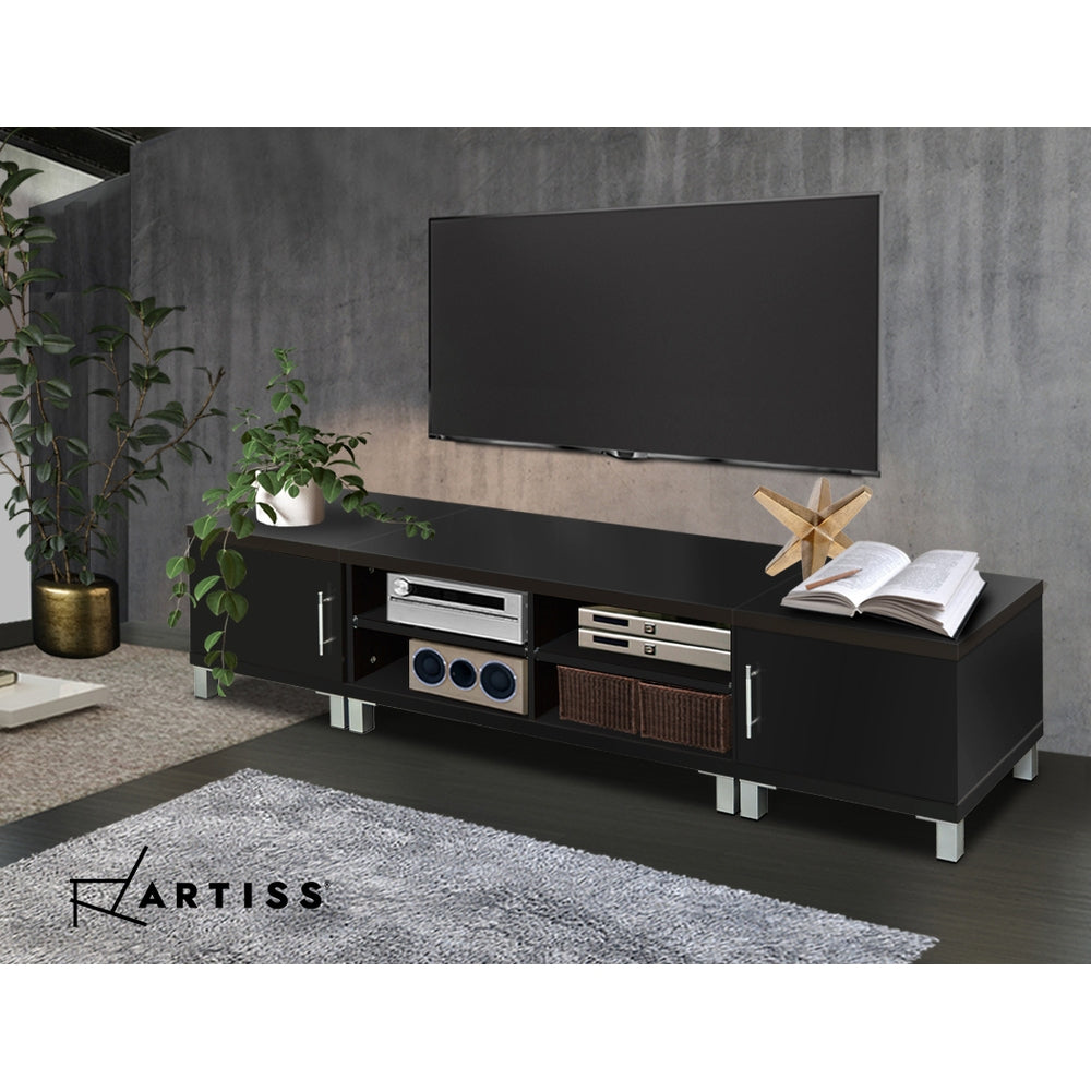 Odell 190cm Entertainment Unit with Cabinets - Black