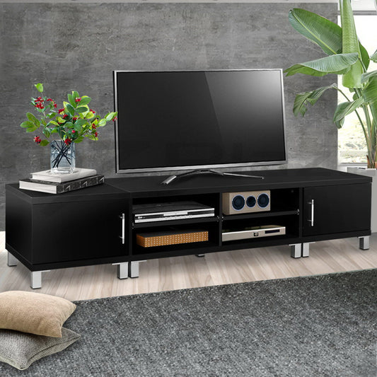 Odell 190cm Entertainment Unit with Cabinets - Black