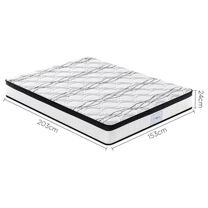 Pumice 24cm Bed & Mattress Package - Grey Queen