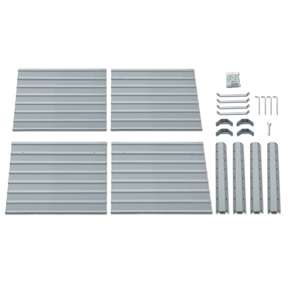 Set of 2 Garden Bed 100x100x77cm Planter Box Raised Container Galvanised