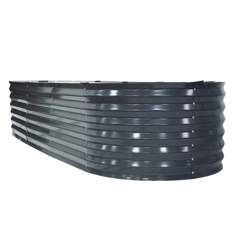 Garden Bed 240x80x42cm Oval Planter Box Raised Container Galvanised