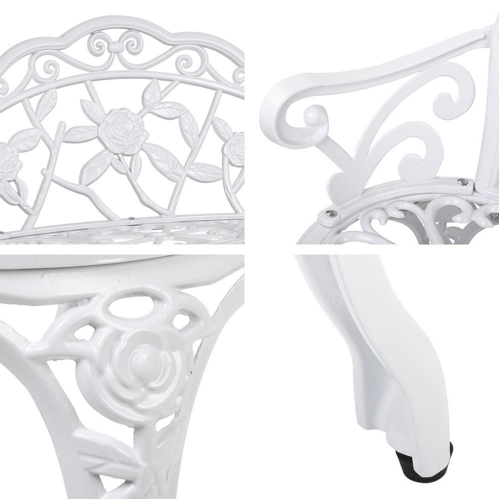 Cygnus Victorian Garden Bench - White