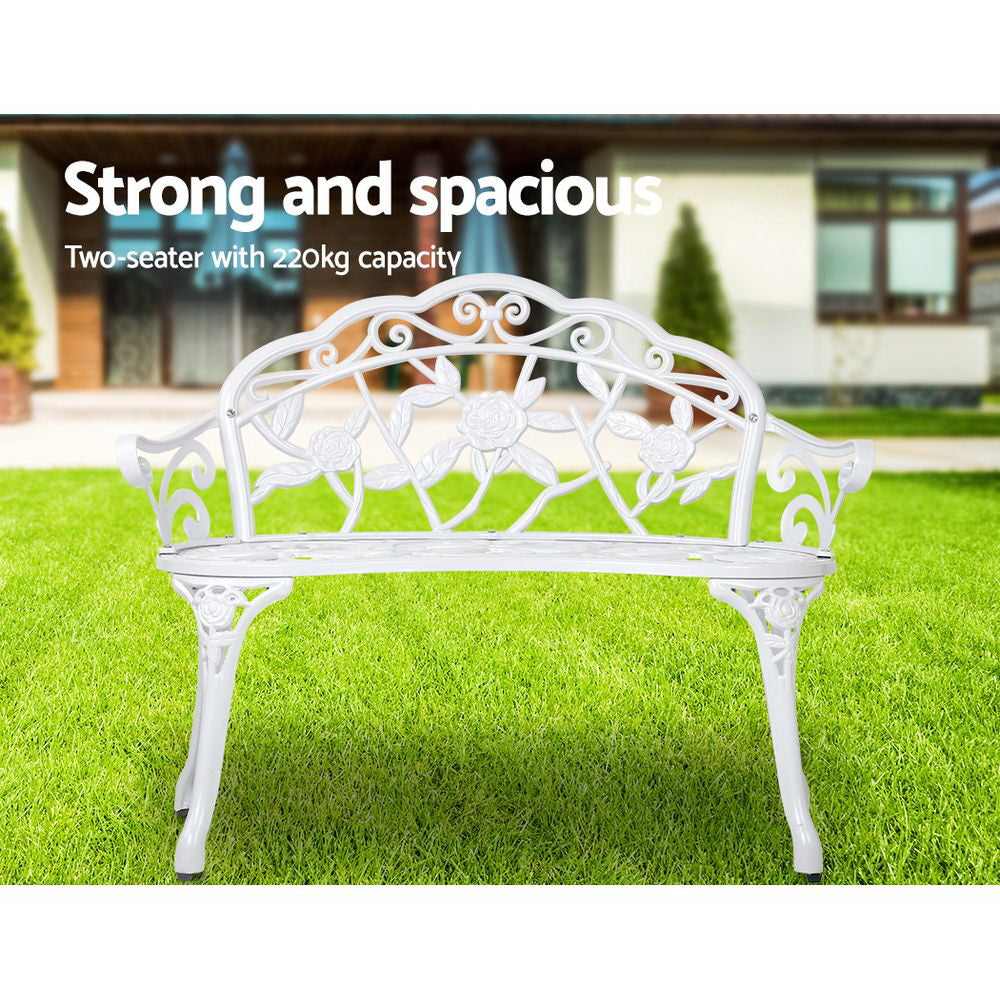 Cygnus Victorian Garden Bench - White