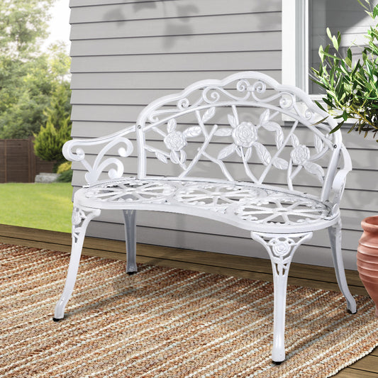 Cygnus Victorian Garden Bench - White