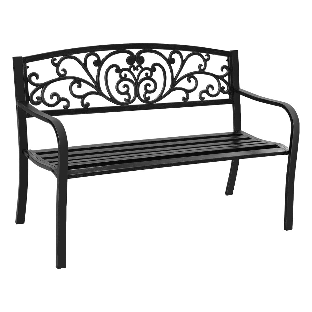 Calliope Outdoor Garden Bench - Black