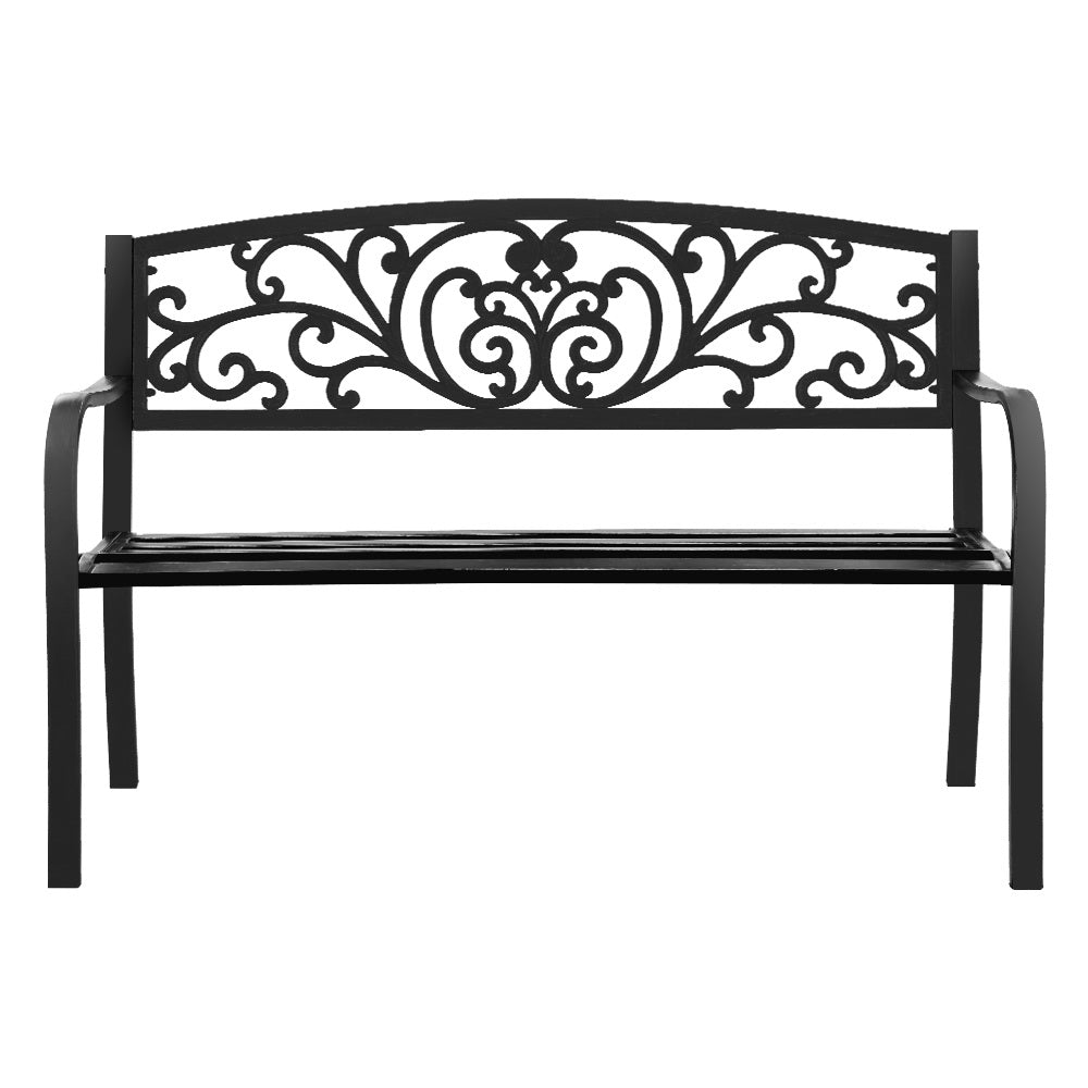 Calliope Outdoor Garden Bench - Black