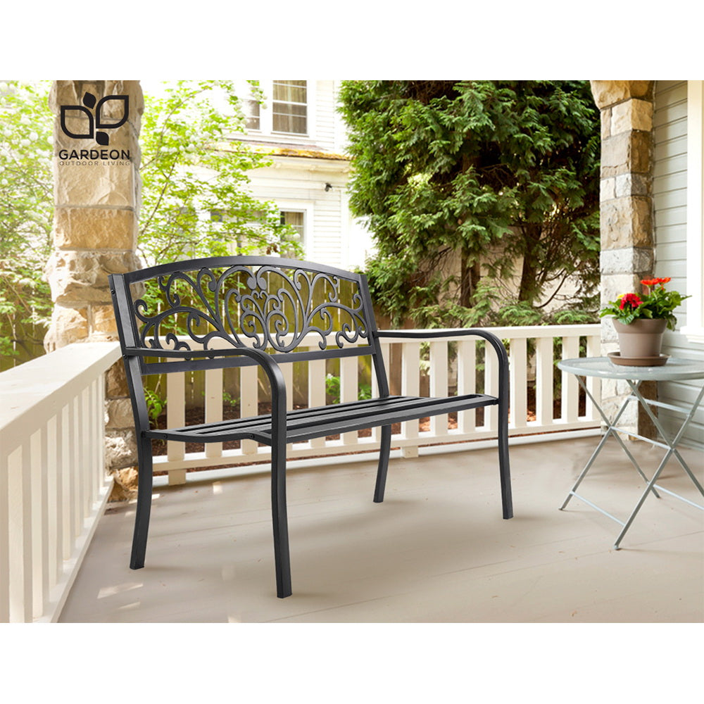 Calliope Outdoor Garden Bench - Black