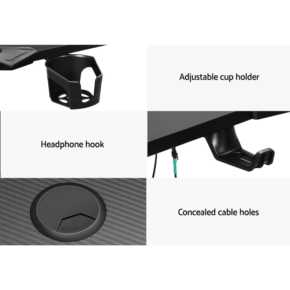 Artiss Gaming Desk Computer Desks LED Light 120cm