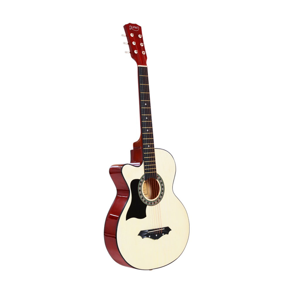 38 Inch Wooden Acoustic Guitar Left handed - Natural Wood