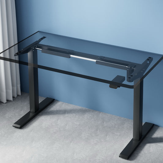 Artiss Electric Standing Desk Frame Only Height Adjustable 70Kg Load Black