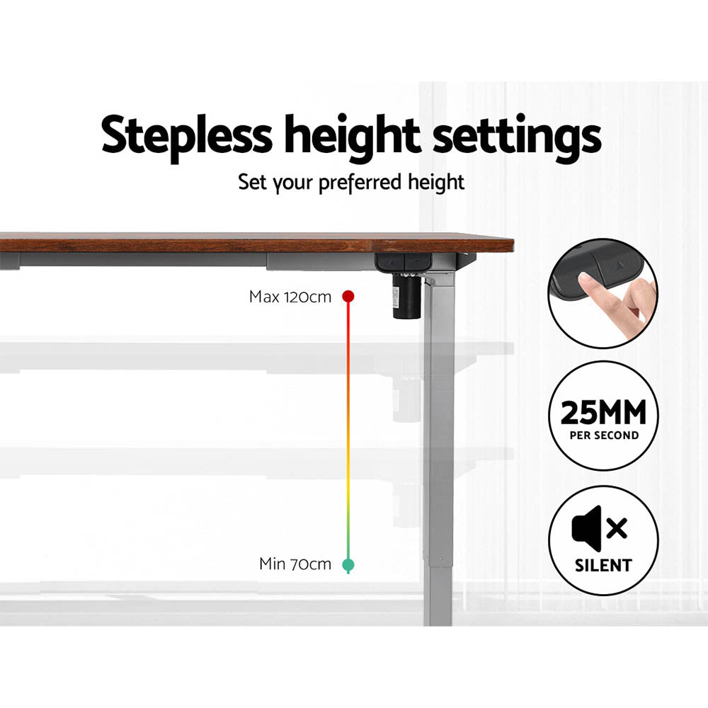 Artiss Standing Desk Motorised 120cm Rustic Brown