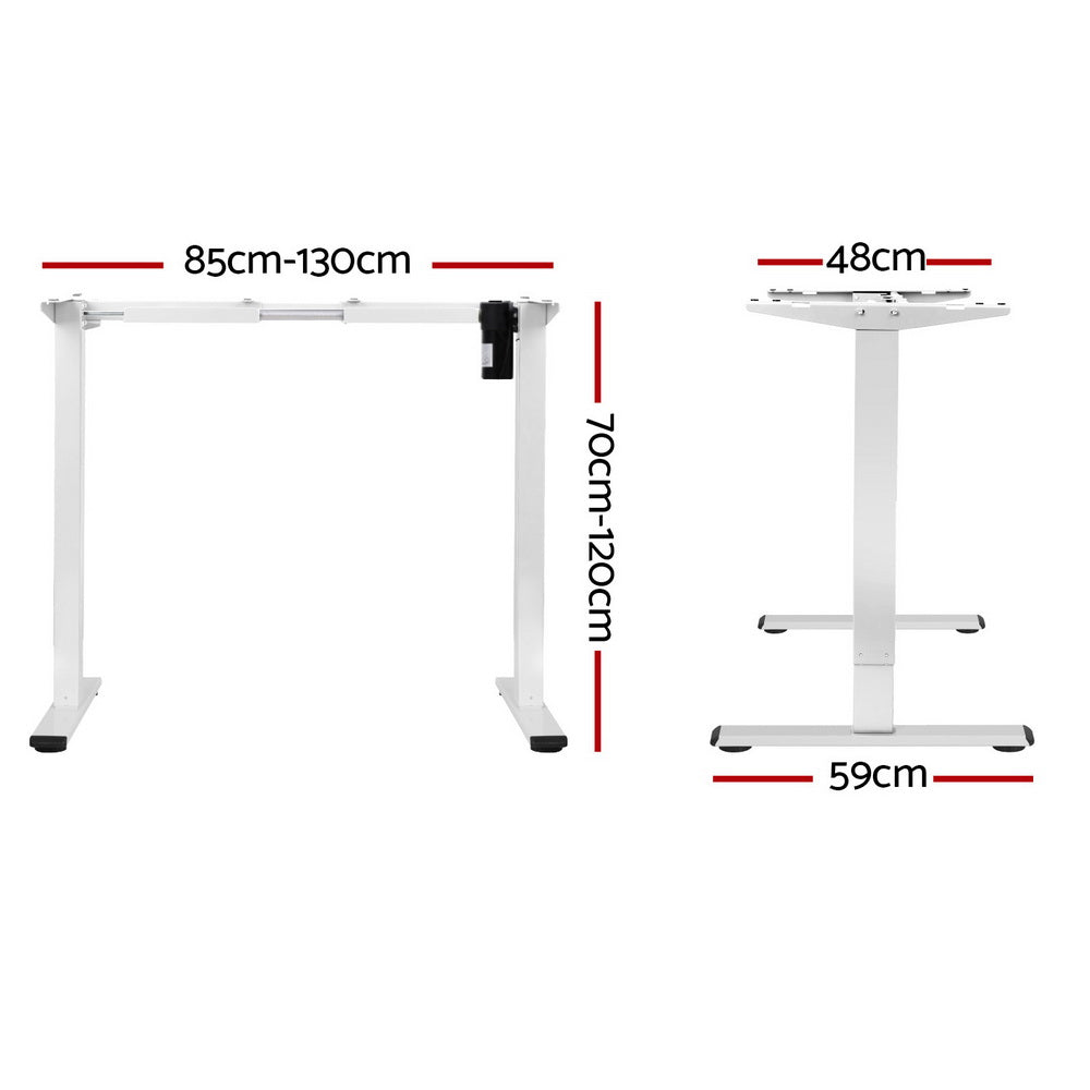Artiss Electric Standing Desk Frame Only Height Adjustable 70Kg Load White