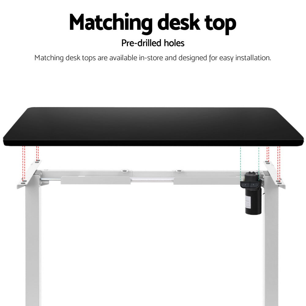 Artiss Electric Standing Desk Frame Only Height Adjustable 70Kg Load White
