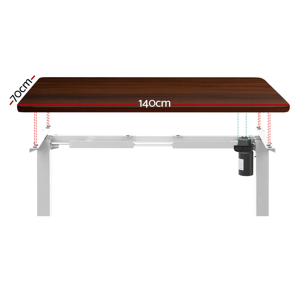 Artiss Standing Desk Motorised Sit Stand Desks Walnut 140cm