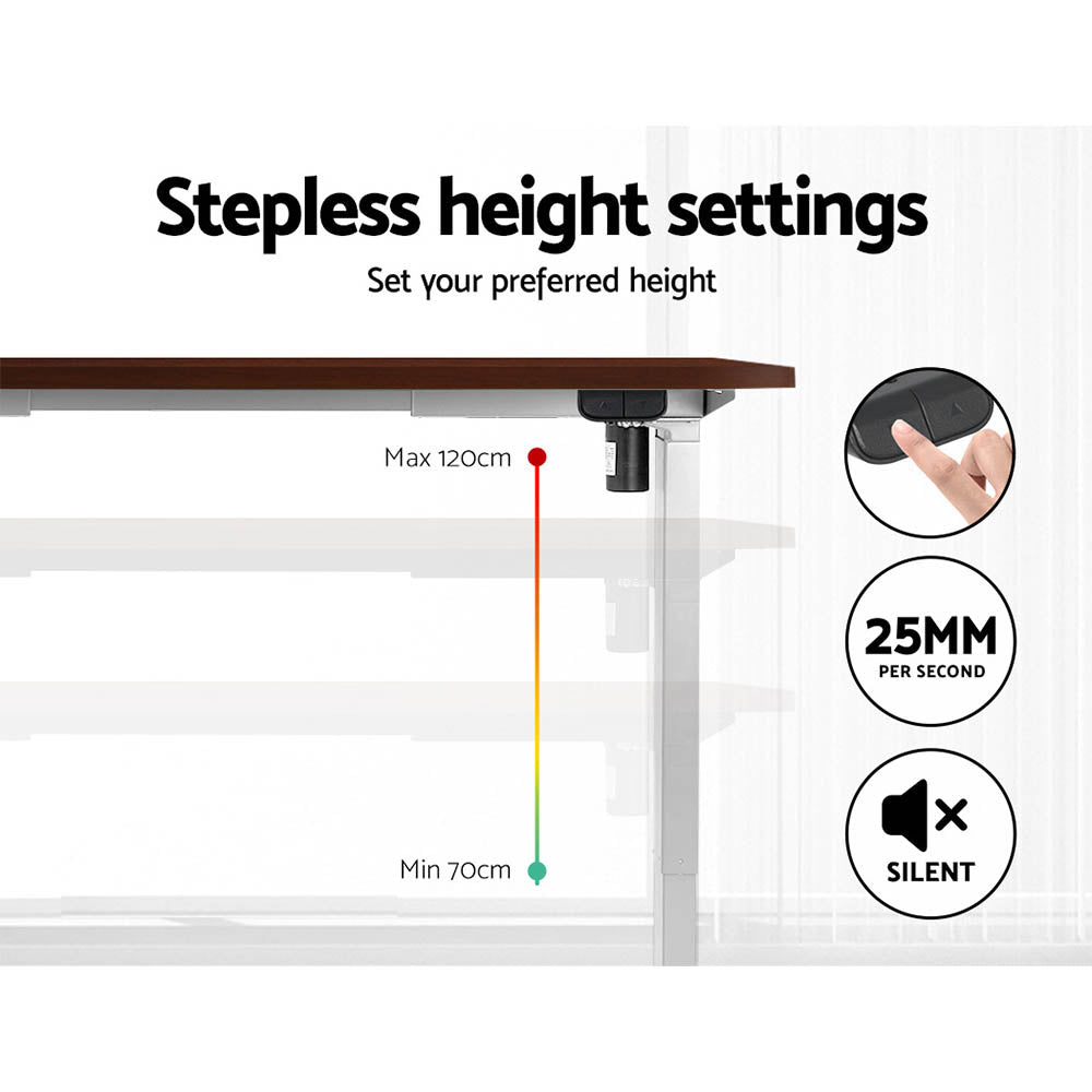 Artiss Standing Desk Motorised Sit Stand Desks Walnut 140cm