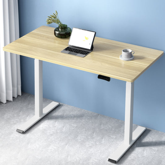 Artiss Standing Desk Motorised Dual Motor 120cm White Oak
