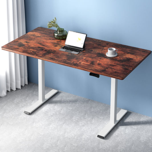 Artiss Standing Desk Motorised Dual Motor 140cm Rustic Brwon