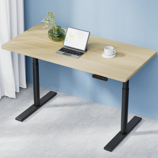 Artiss Standing Desk Motorised Electric Dual Motor White Oak 120cm