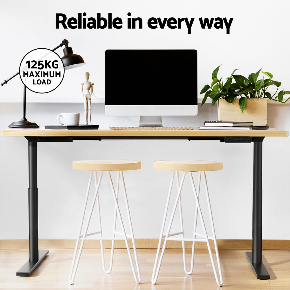 Artiss Standing Desk Motorised Electric Dual Motor White Oak 140cm