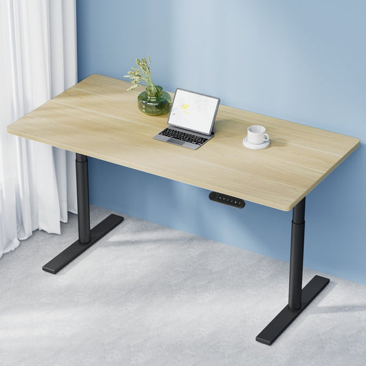 Artiss Standing Desk Motorised Electric Dual Motor White Oak 140cm
