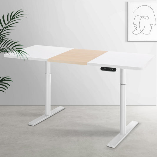 Artiss Standing Desk Motorised Electric Dual Motor 140cm White Pine