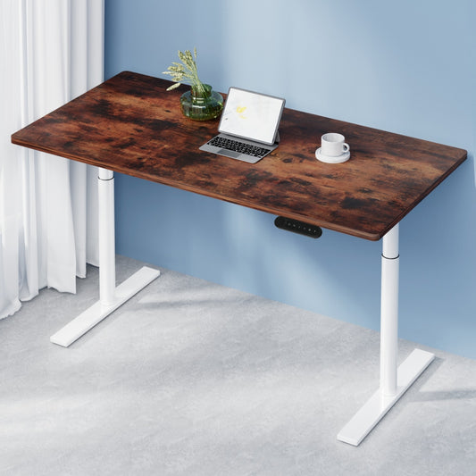 Artiss Standing Desk Motorised Electric Dual Motor 140cm Rustic Brown