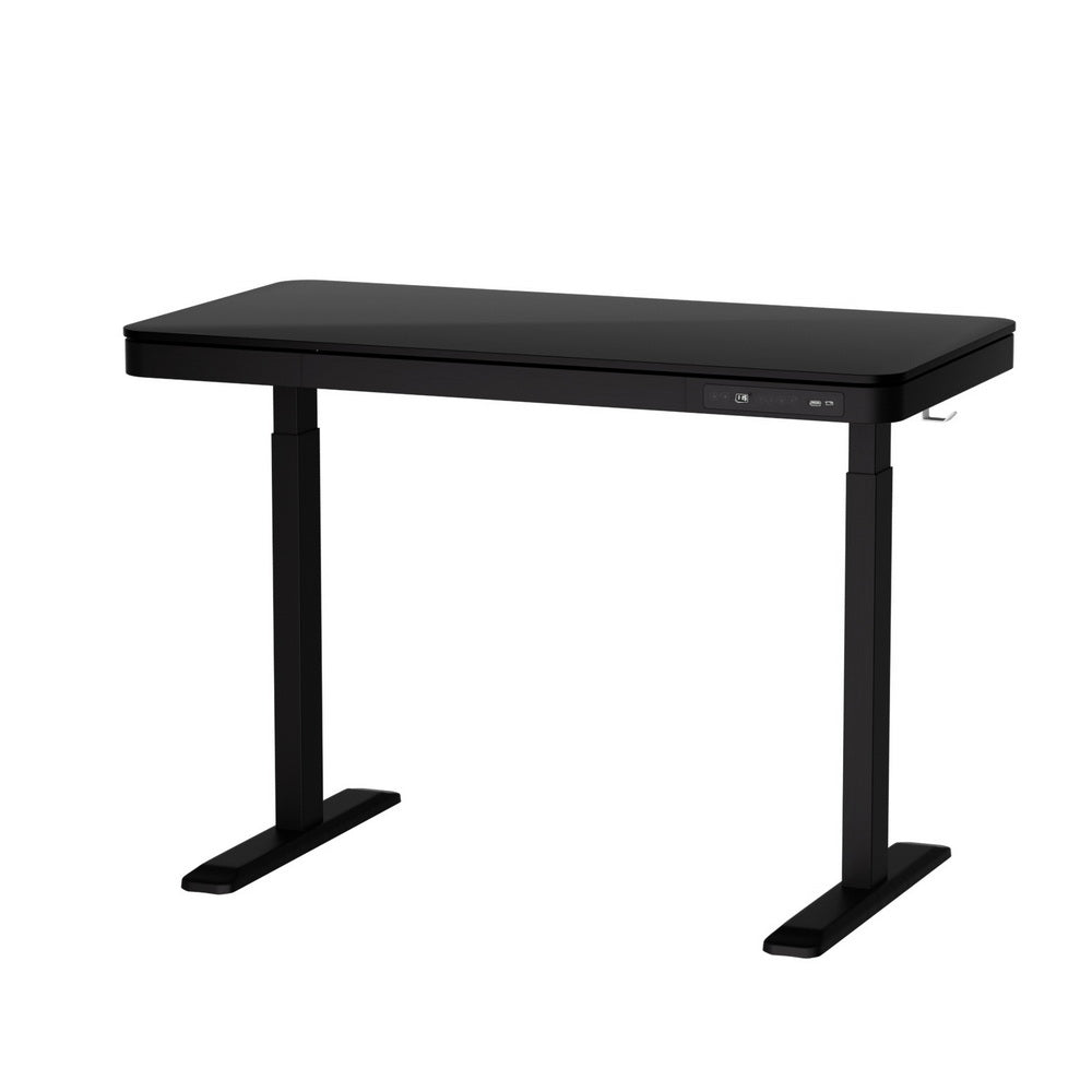 Artiss Standing Desk Motorised Electric Dual Motor Drawer 120cm Black