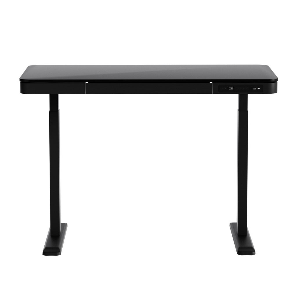 Artiss Standing Desk Motorised Electric Dual Motor Drawer 120cm Black