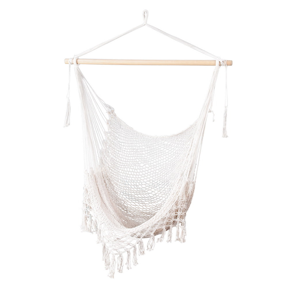 Hammock Swing Chair Camping Mesh Cream